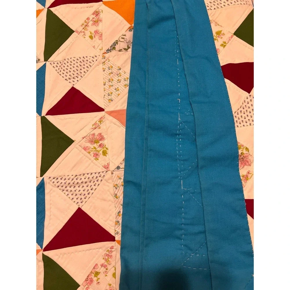 Handmade Triangle Quilt approximately 72
